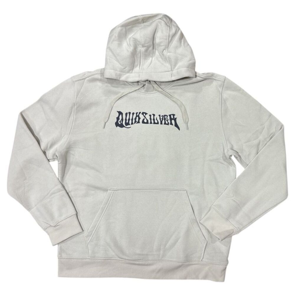 Quiksilver Men's Soft & Comfortable Relaxed Fit Graphic Pullover Hoodie - Cream